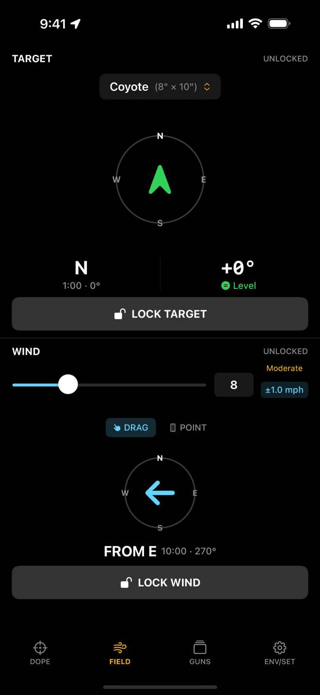 Target, wind & compass